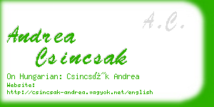 andrea csincsak business card